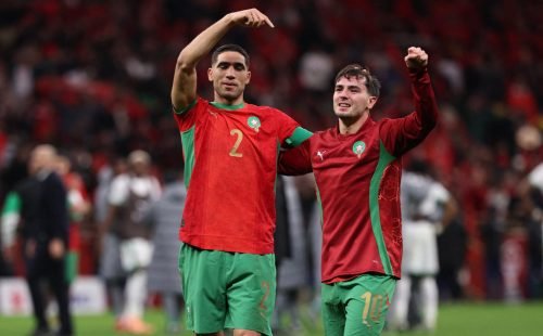 Hakimi e Brahim Díaz celebram classificação de Marrocos à final da Copa Africana