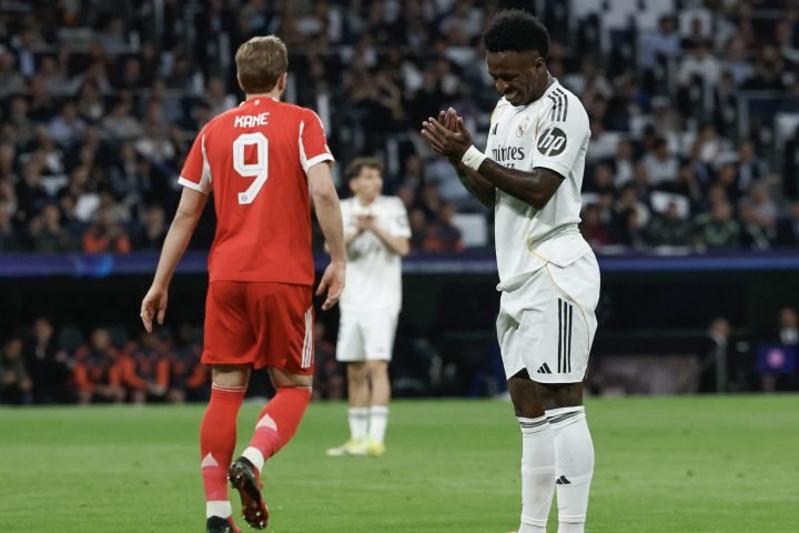 Foto: Vini Jr em Real Madrid x Bayern de Munique pela Champions League (Foto: Os