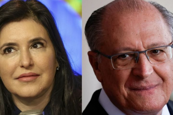 Foto: Simone Tebet (MDB) e Geraldo Alckmin (PSB) • Marcelo Camargo/Agência Brasi